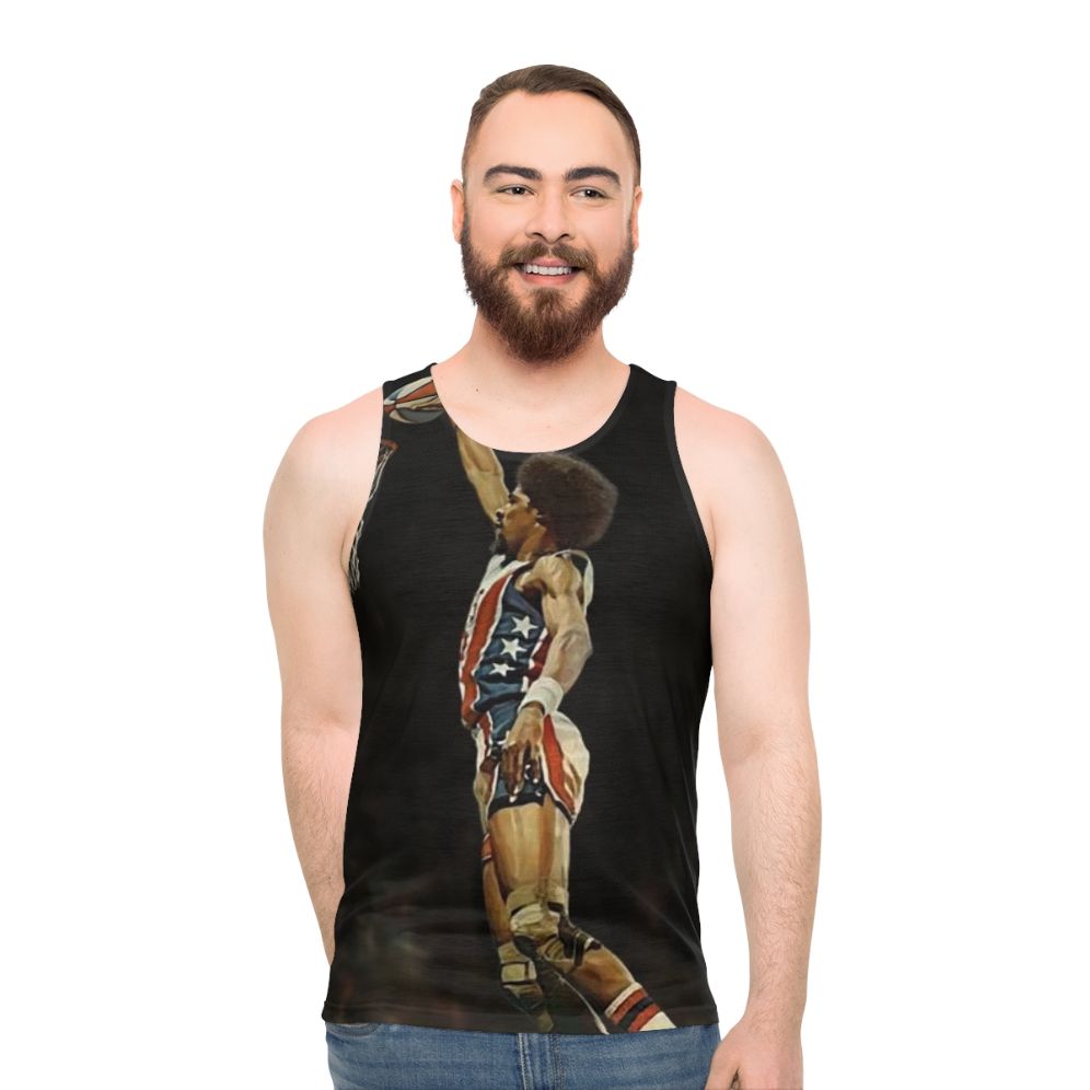 Unisex tank top featuring basketball legend Julius Erving
