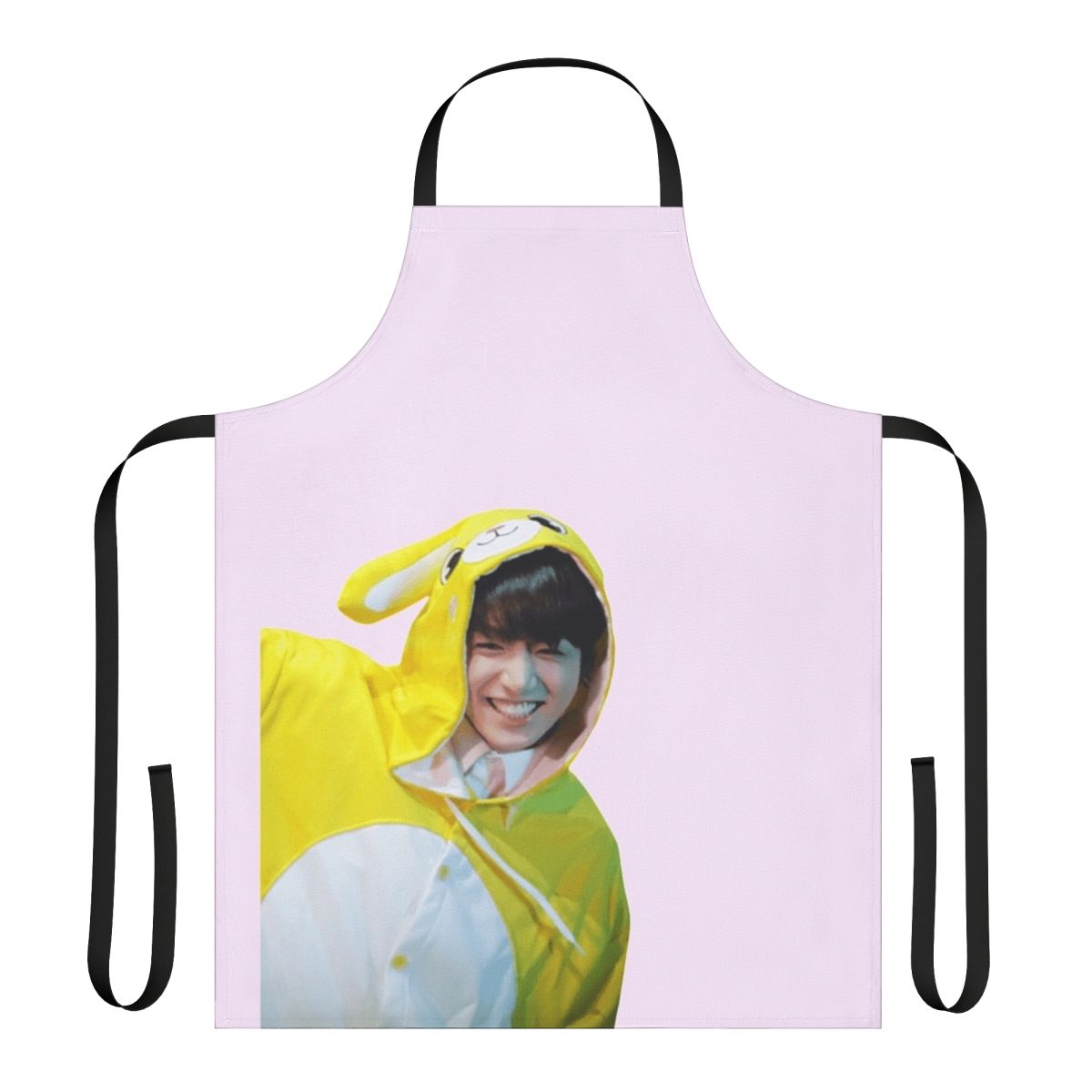 Jungkook inspired bunny print apron with a smile and happy design