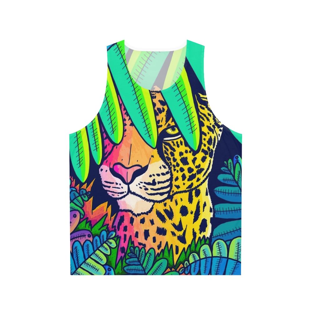 Jungle Leopard Unisex Tank Top with Vibrant Tropical Print
