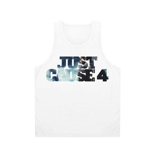 Just Be Cause 4 Unisex Gaming Tank Top with Superhero Logo Design