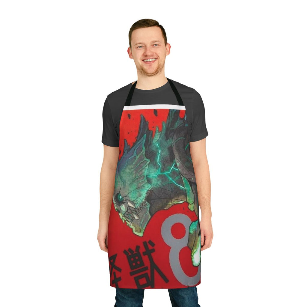Kaiju No 8 inspired apron featuring a bold, stylized design