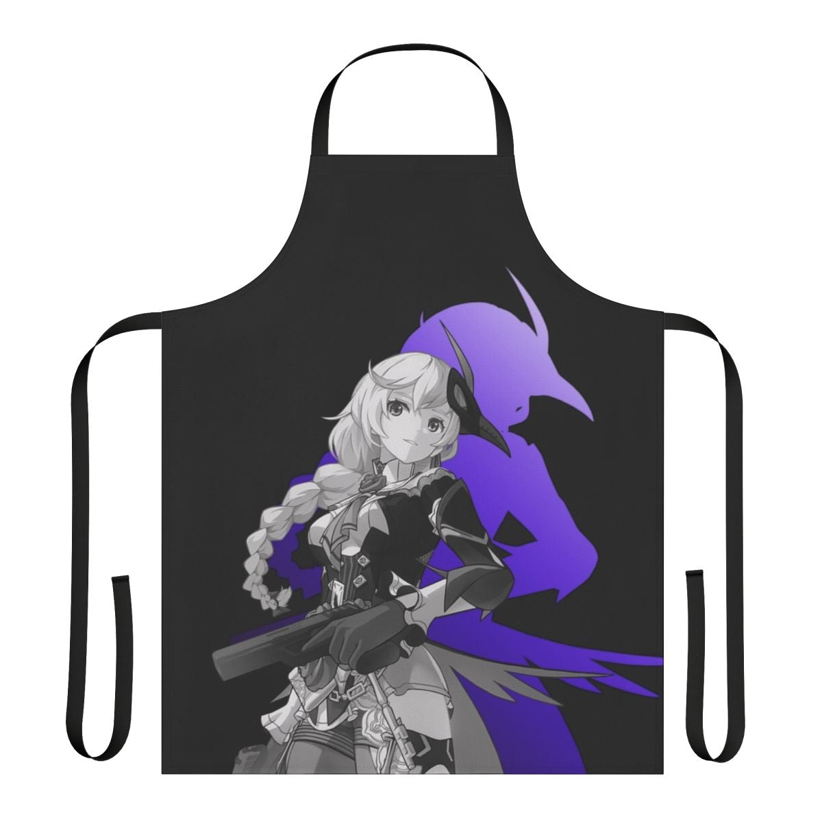 Kallen Kaslana inspired apron with six serenade design, honkai impact anime merchandise