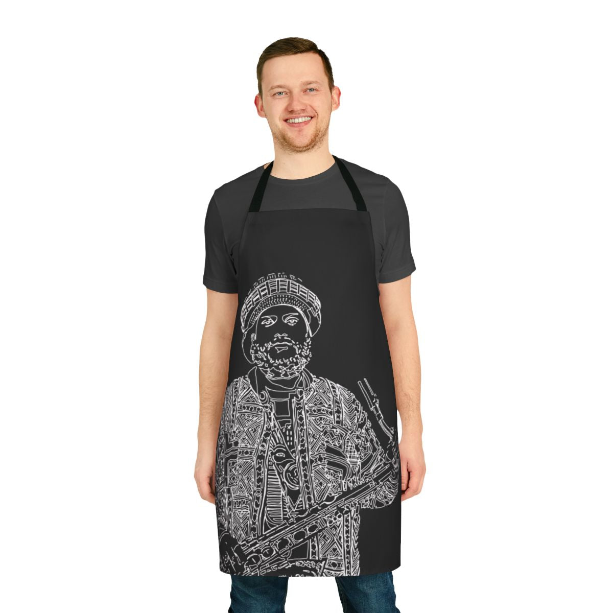 Kamasi Washington inspired apron featuring jazz musician and saxophone