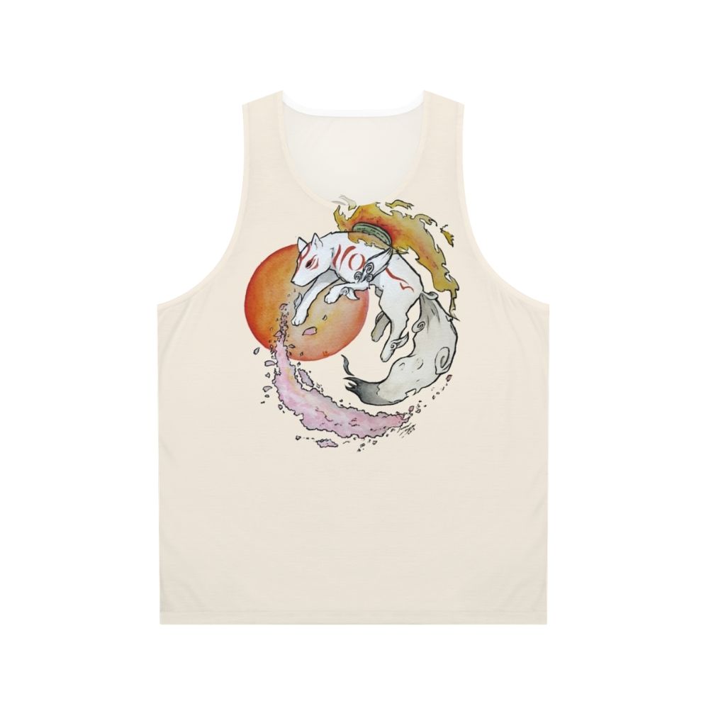 Kami Unisex Tank Top featuring Okami inspired Japanese culture design