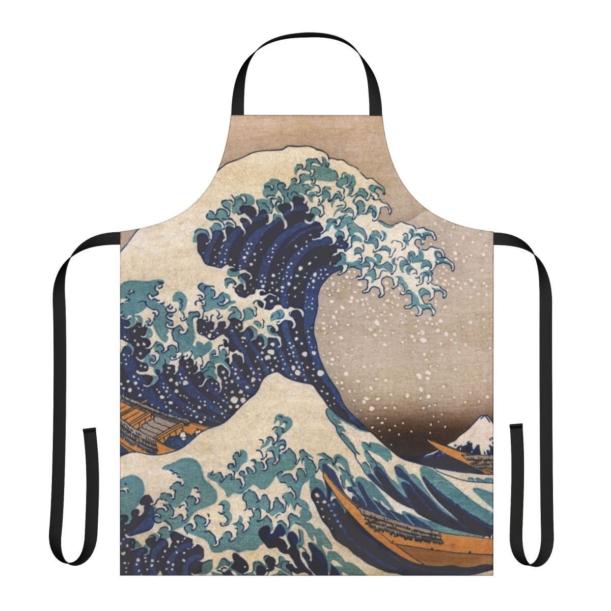 Apron featuring The Great Wave off Kanagawa, a famous Japanese woodblock print by Hokusai