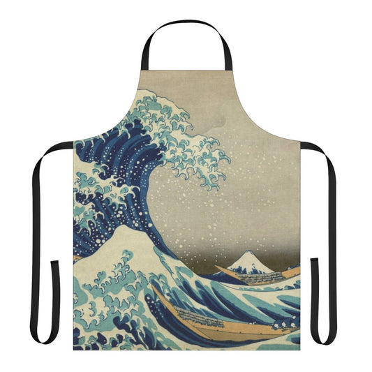 Kanagawa Wave-Inspired Apron featuring the iconic Japanese artwork