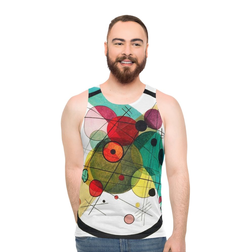 Kandinsky-inspired abstract art unisex tank top