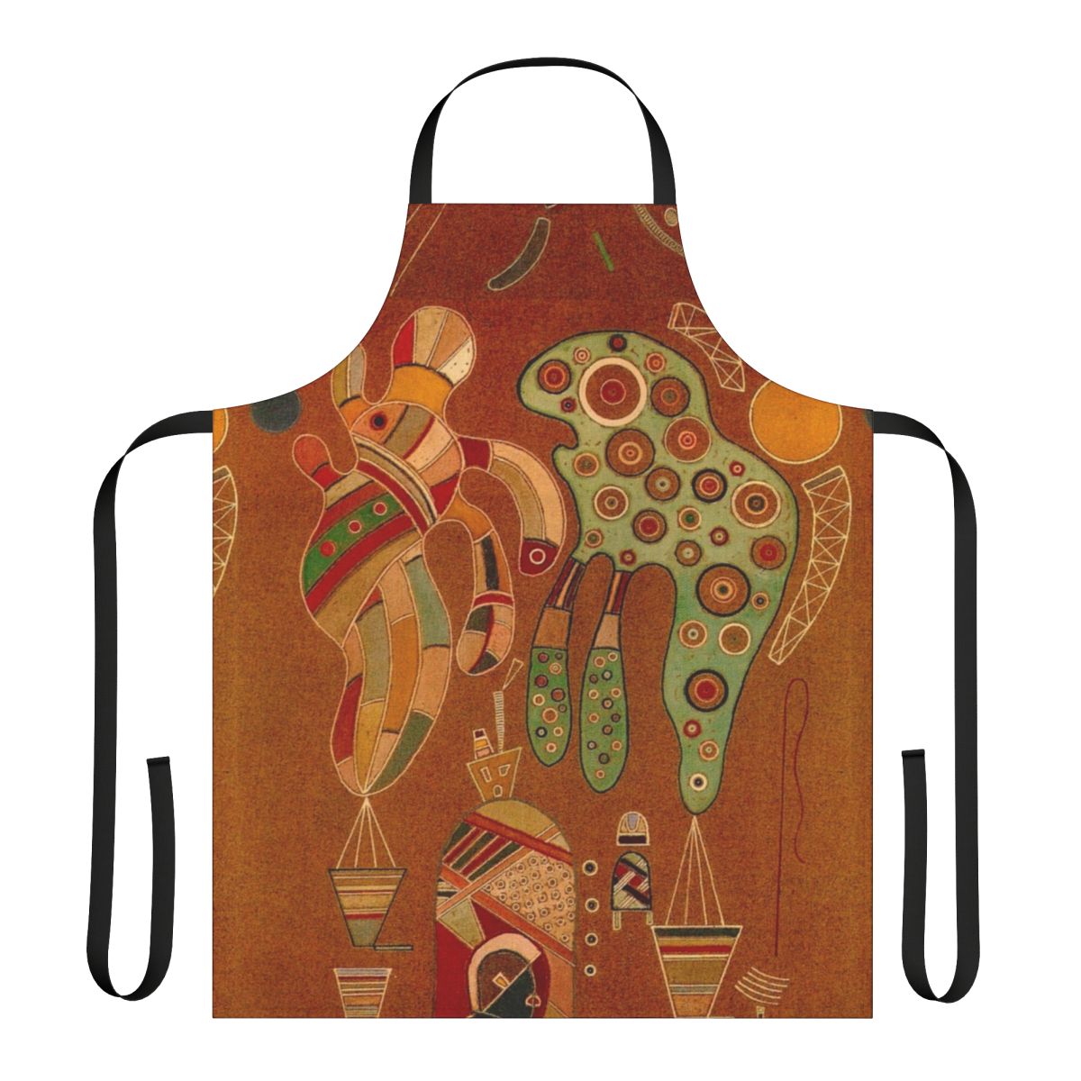 Colorful abstract art apron inspired by the work of Wassily Kandinsky