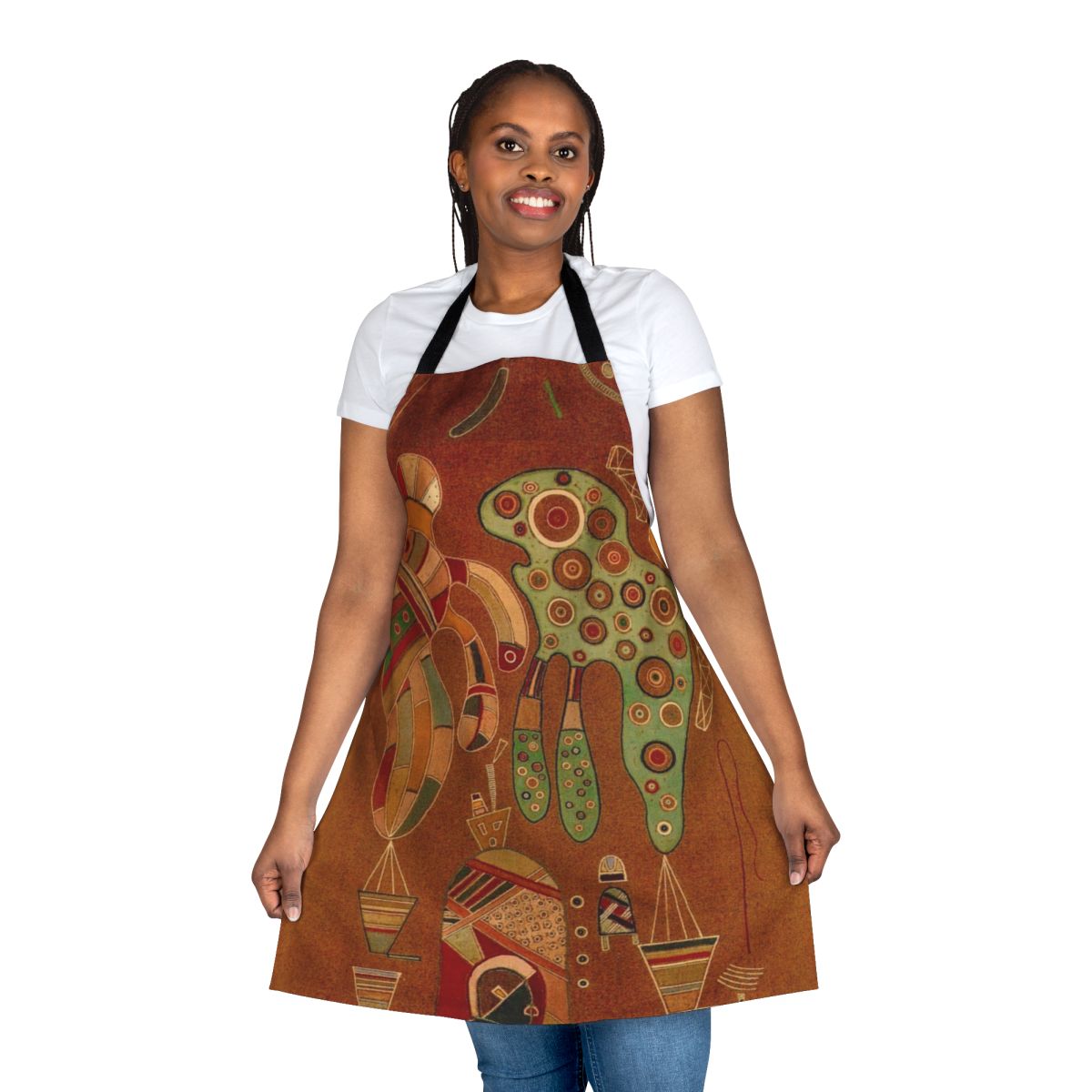 Colorful abstract art apron inspired by the work of Wassily Kandinsky