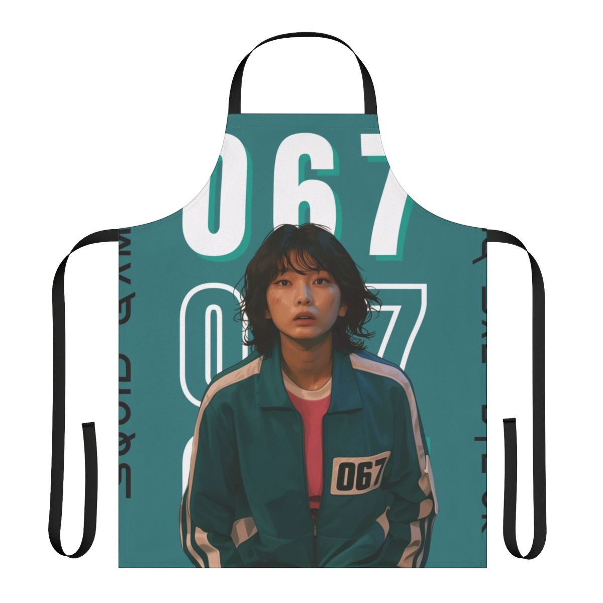 Apron featuring the character Kang Sae Byeok from the Netflix series Squid Game