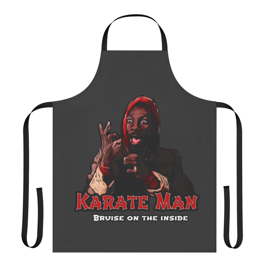 Karate Man Apron featuring a festive design inspired by the 80s comedy "Trading Places"