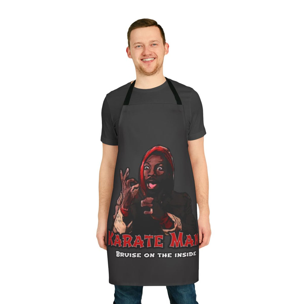 Karate Man Apron featuring a festive design inspired by the 80s comedy "Trading Places"