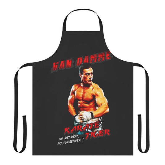 Karate-inspired movie apron with tiger graphic
