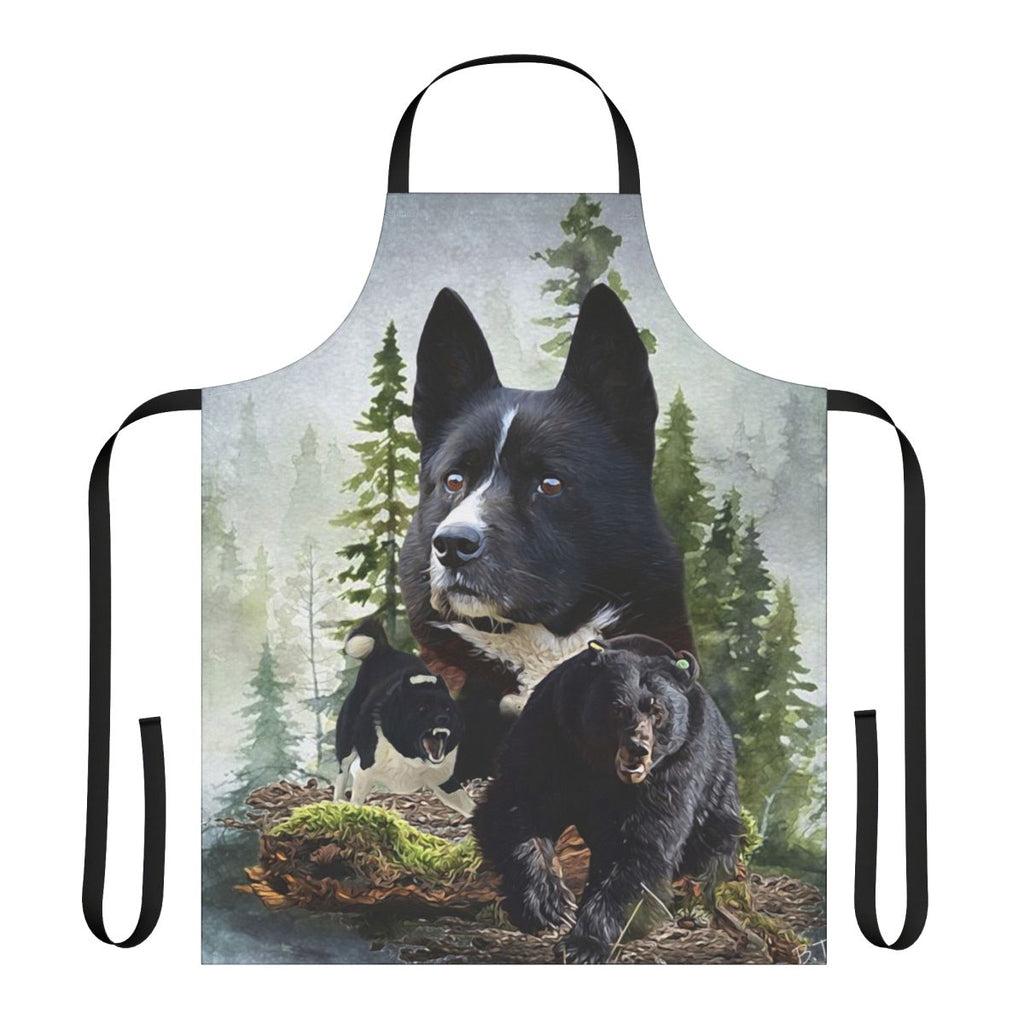 Karelian Bear Dog themed apron with a dog art or logo design