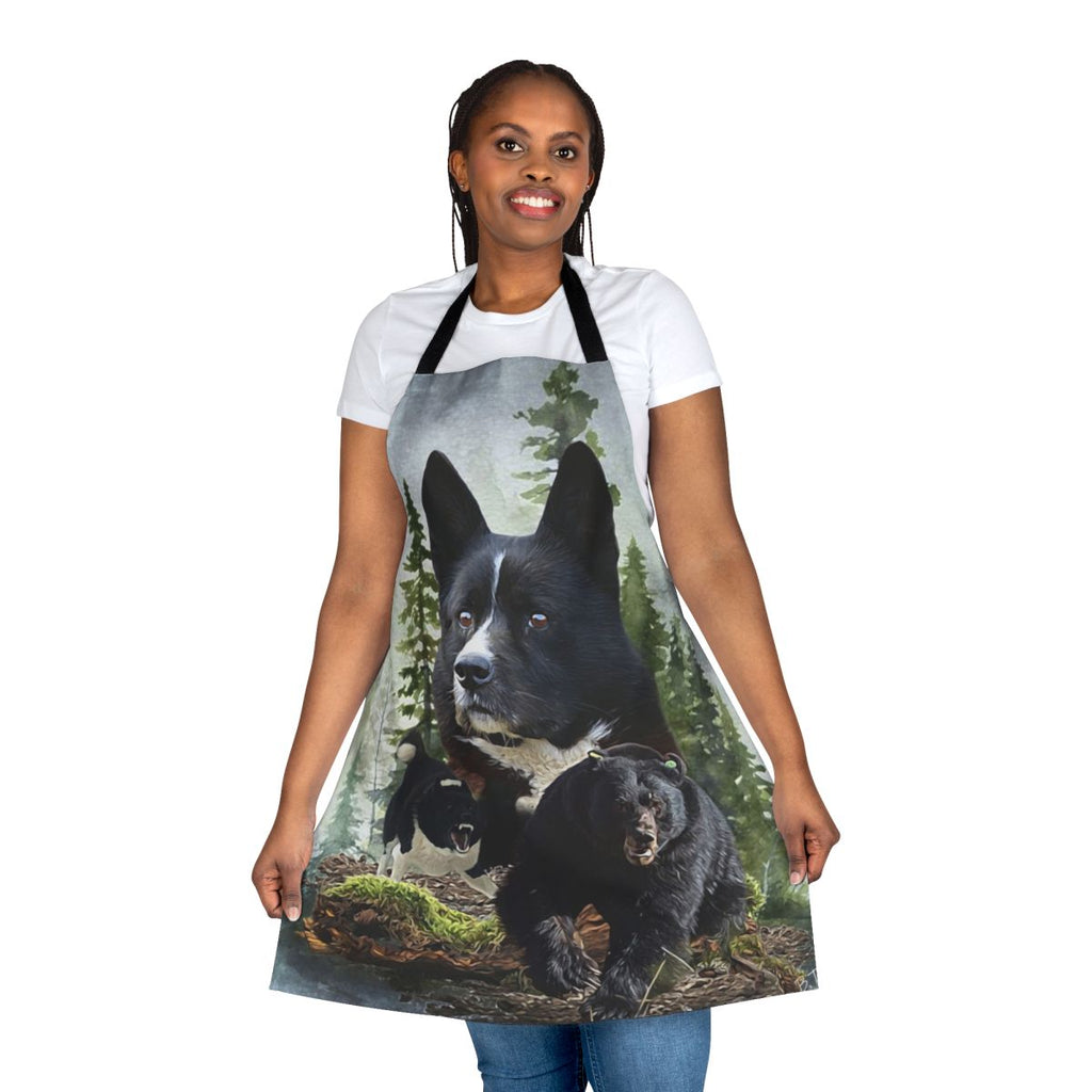 Karelian Bear Dog themed apron with a dog art or logo design
