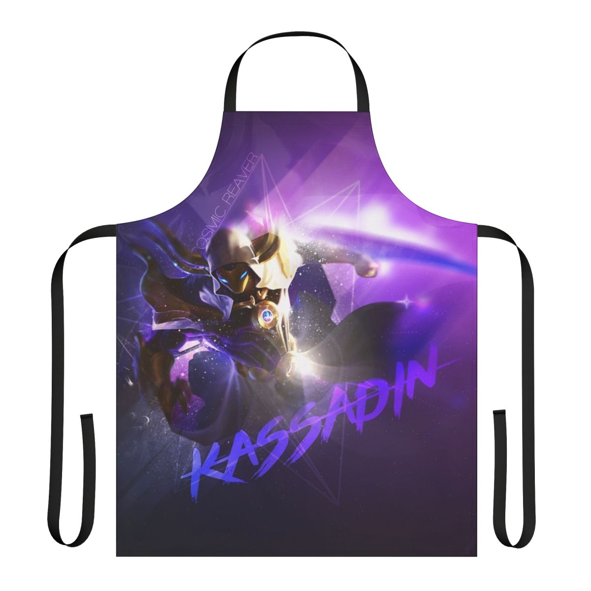 Kassadin-inspired artistic design on a high-quality apron for League of Legends fans and gamers.