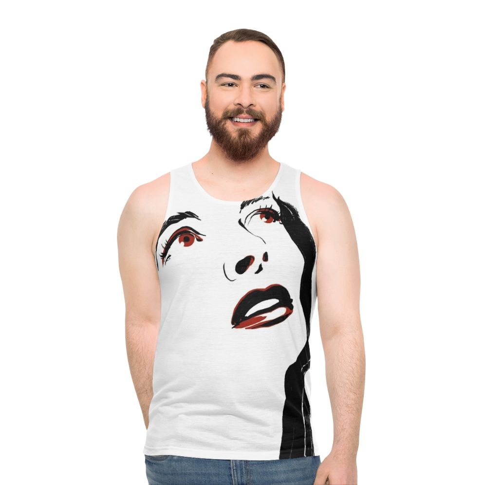 Katharine Hepburn portrait on unisex tank top