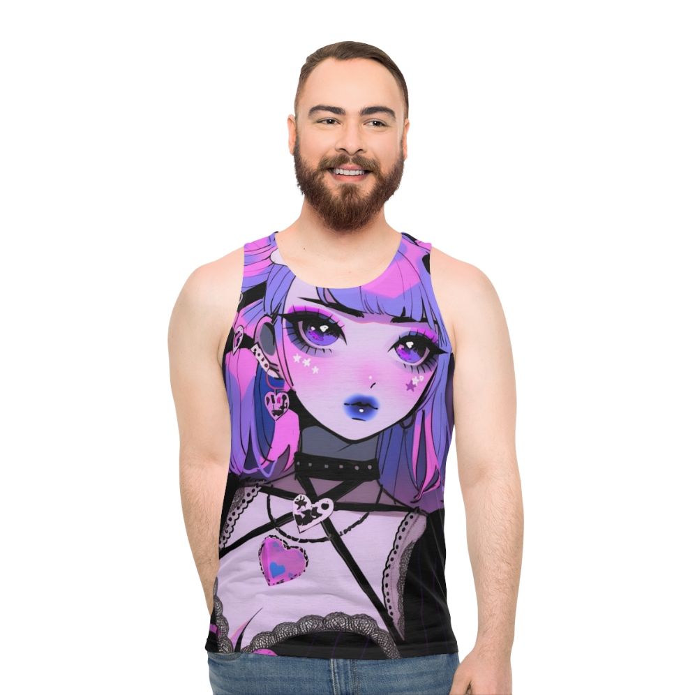 Kawaii anime inspired unisex goth tank top