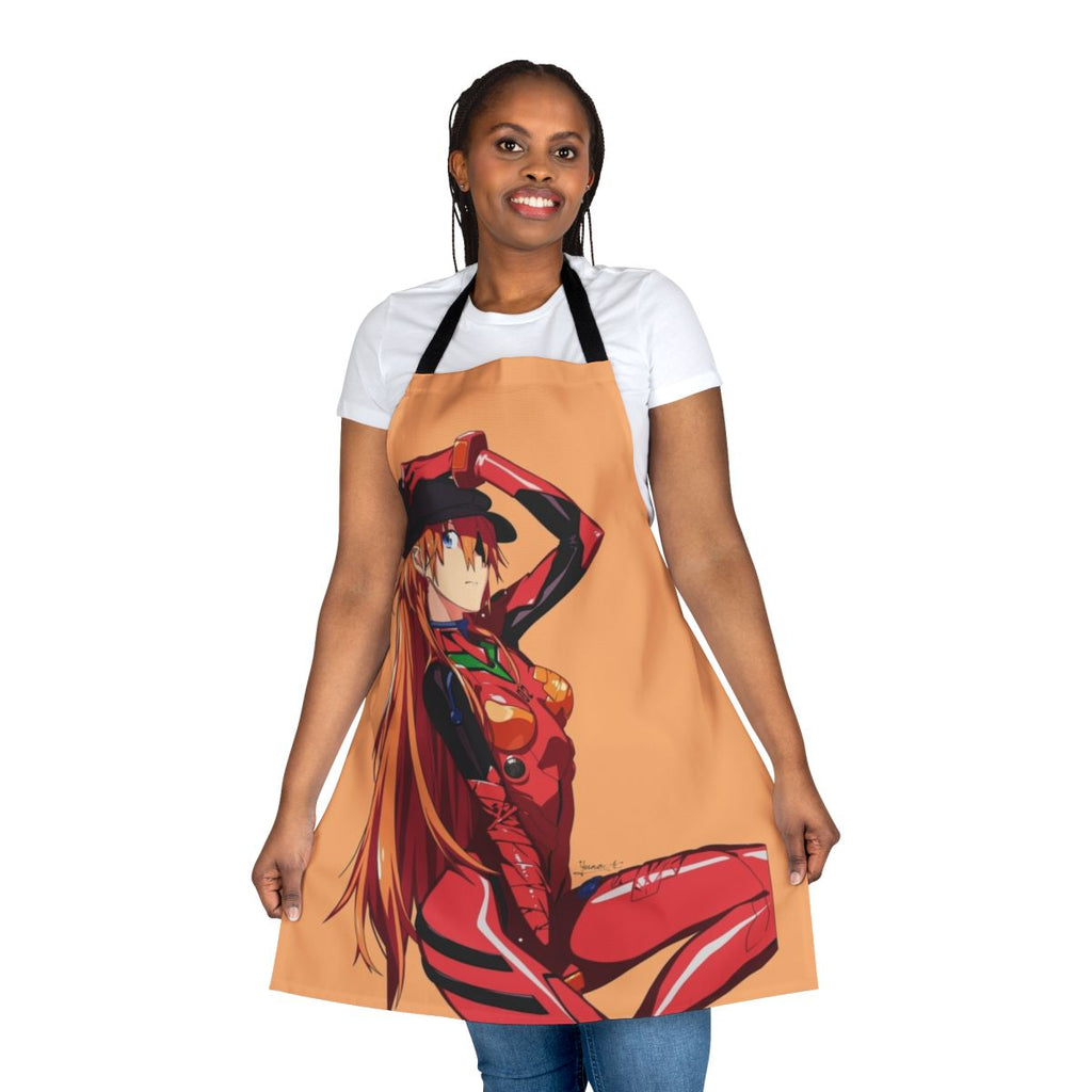 Kawaii anime-style apron with Japanese design elements