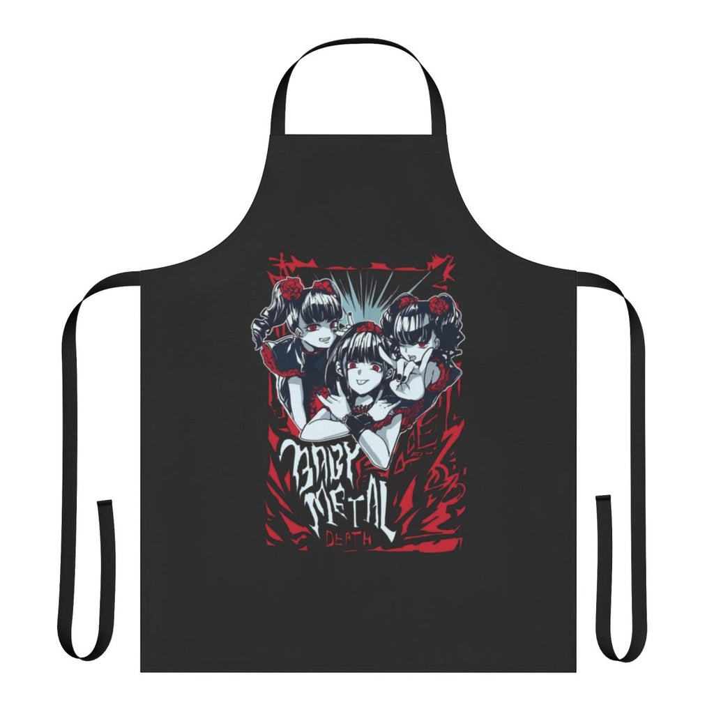 Colorful anime-style apron with Baby Metal-inspired design