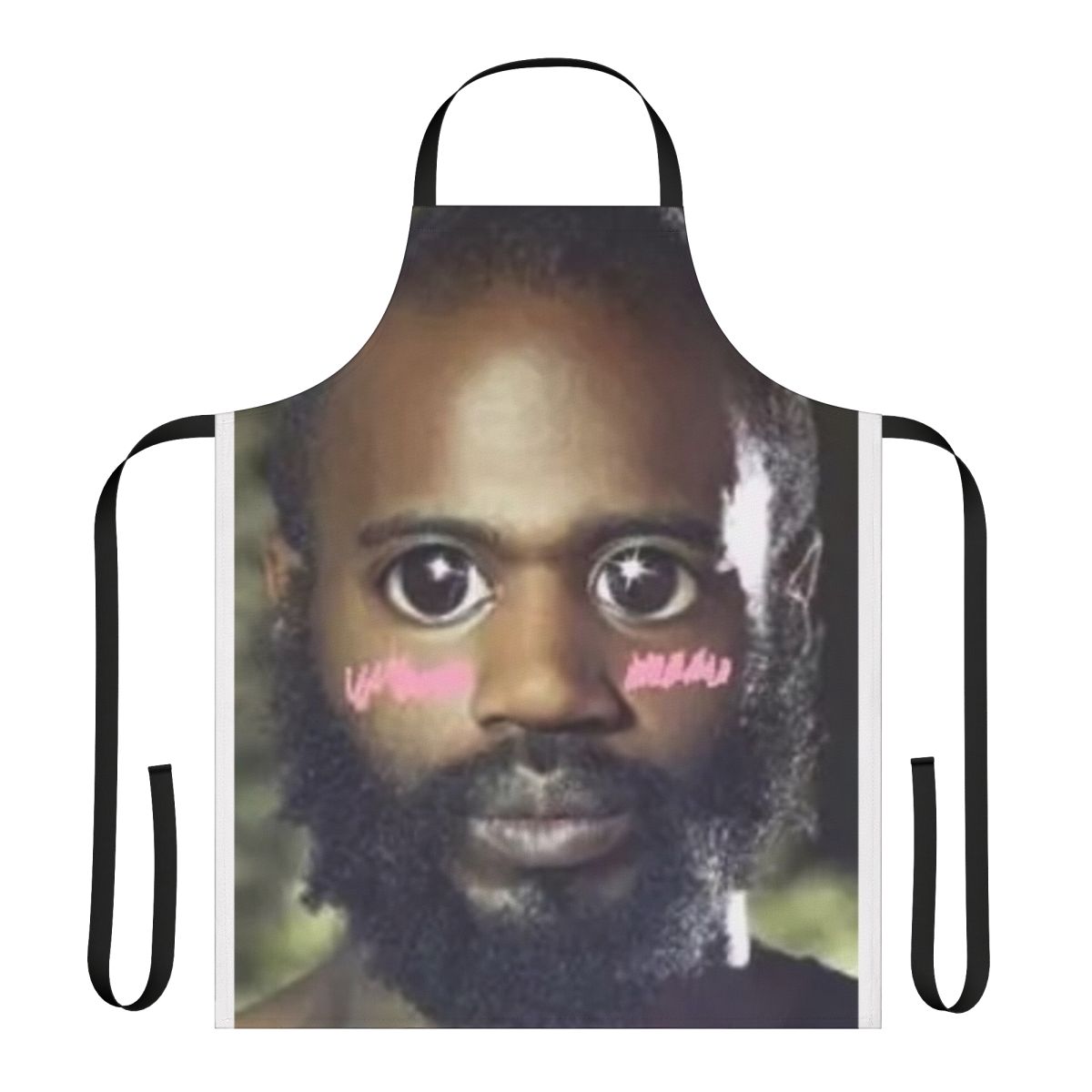 Kawaii-style apron with graphics of Death Grips frontman Mc Ride