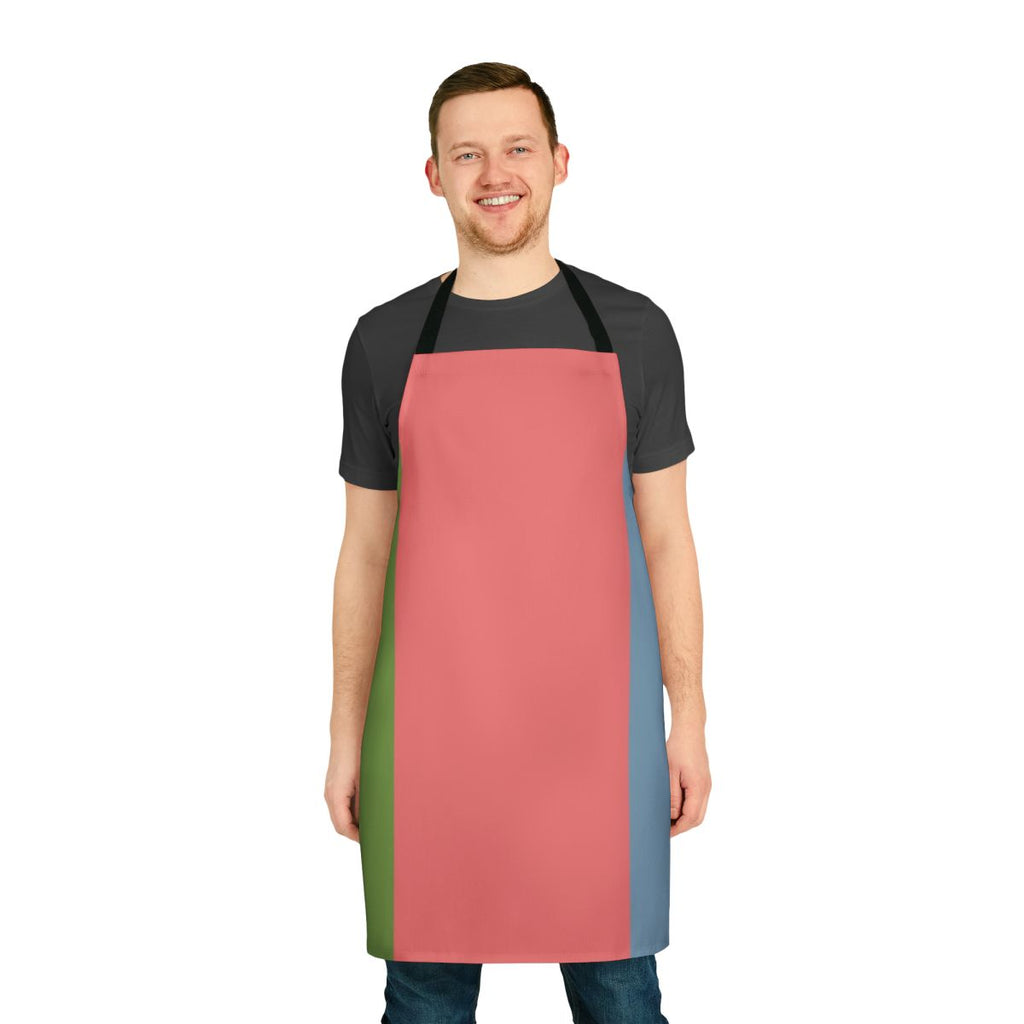 Kawaii cartoon superhero girls apron featuring the Powerpuff Girls