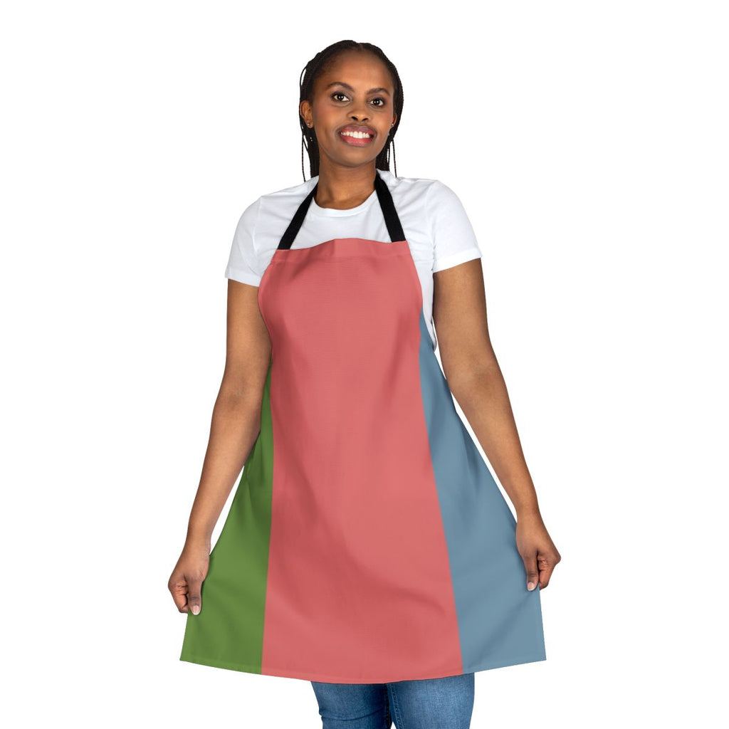 Kawaii cartoon superhero girls apron featuring the Powerpuff Girls