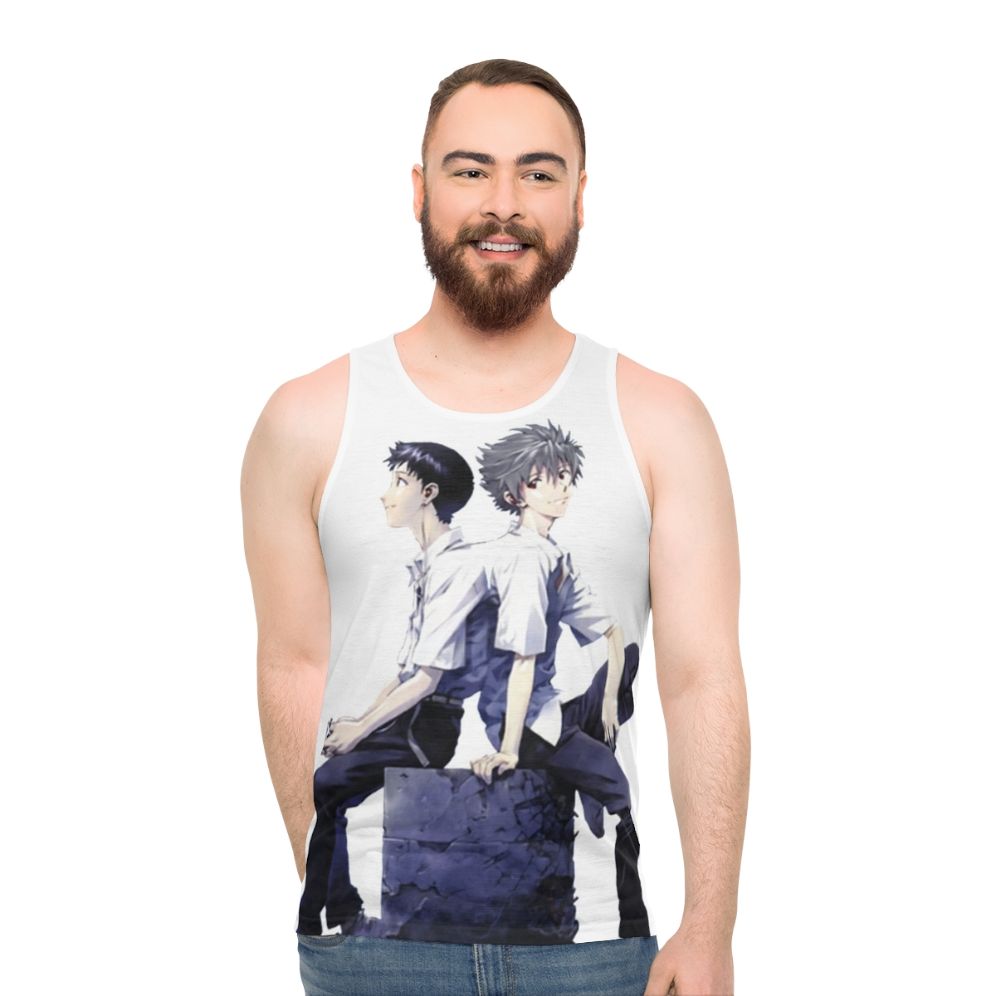 Kawoshin anime couple unisex tank top