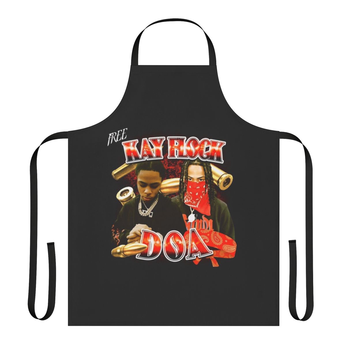 Kay Flock inspired apron, featuring a stylish design for bronx drill and NY rap enthusiasts