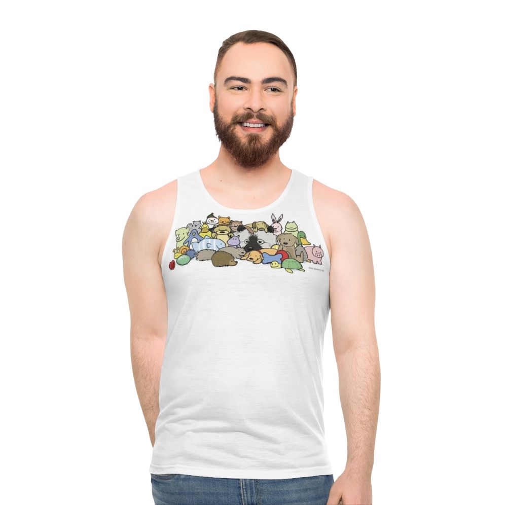 Keeshond Dog Cartoon Tank Top