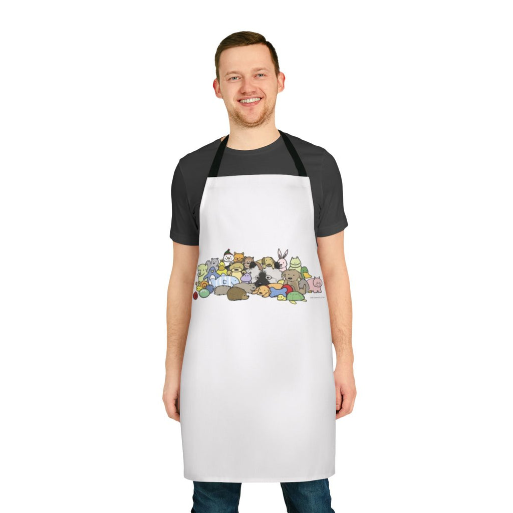 Keeshond with Toys Apron featuring a cute keeshond dog design