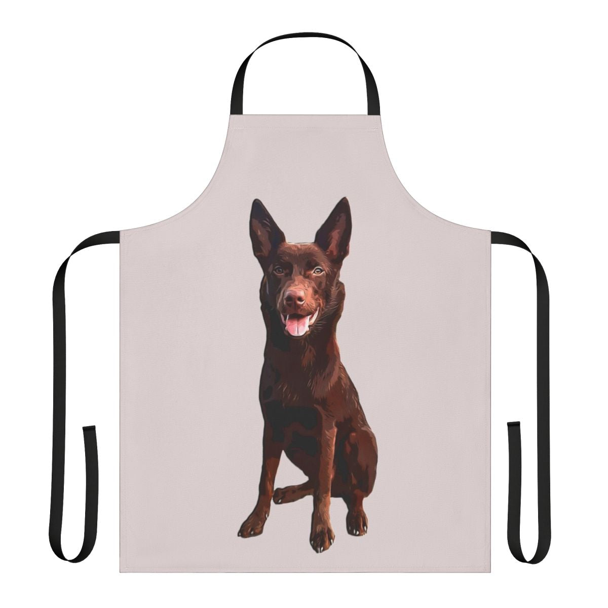 Durable apron featuring a retro-style illustration of a Kelpie Australian Shepherd dog breed.