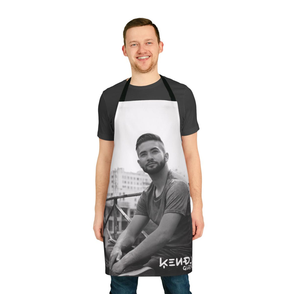 Kendji Girac-themed apron featuring the artist's signature style