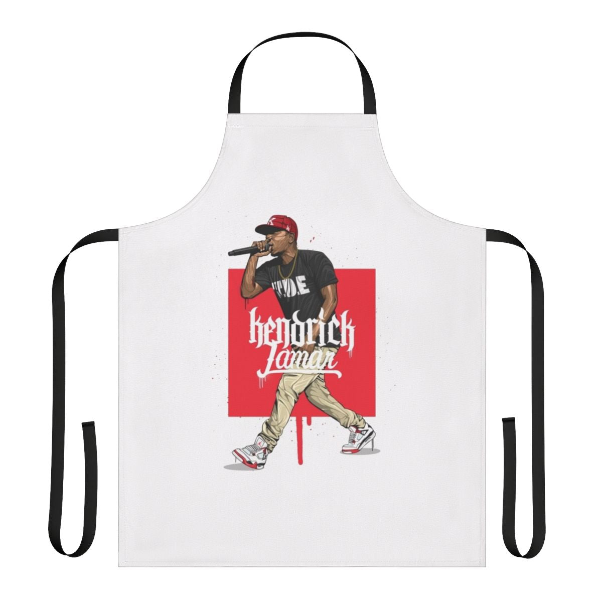 Kendrick Lamar-inspired apron featuring a vibrant street art design