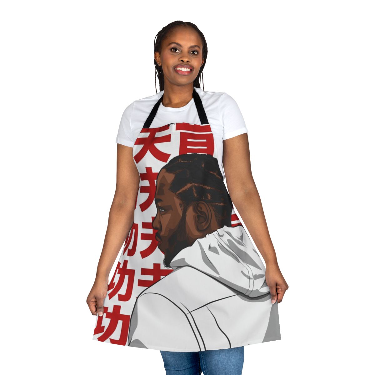 Kendrick Lamar inspired Kung Fu Kenny digital art illustration printed on a high-quality apron