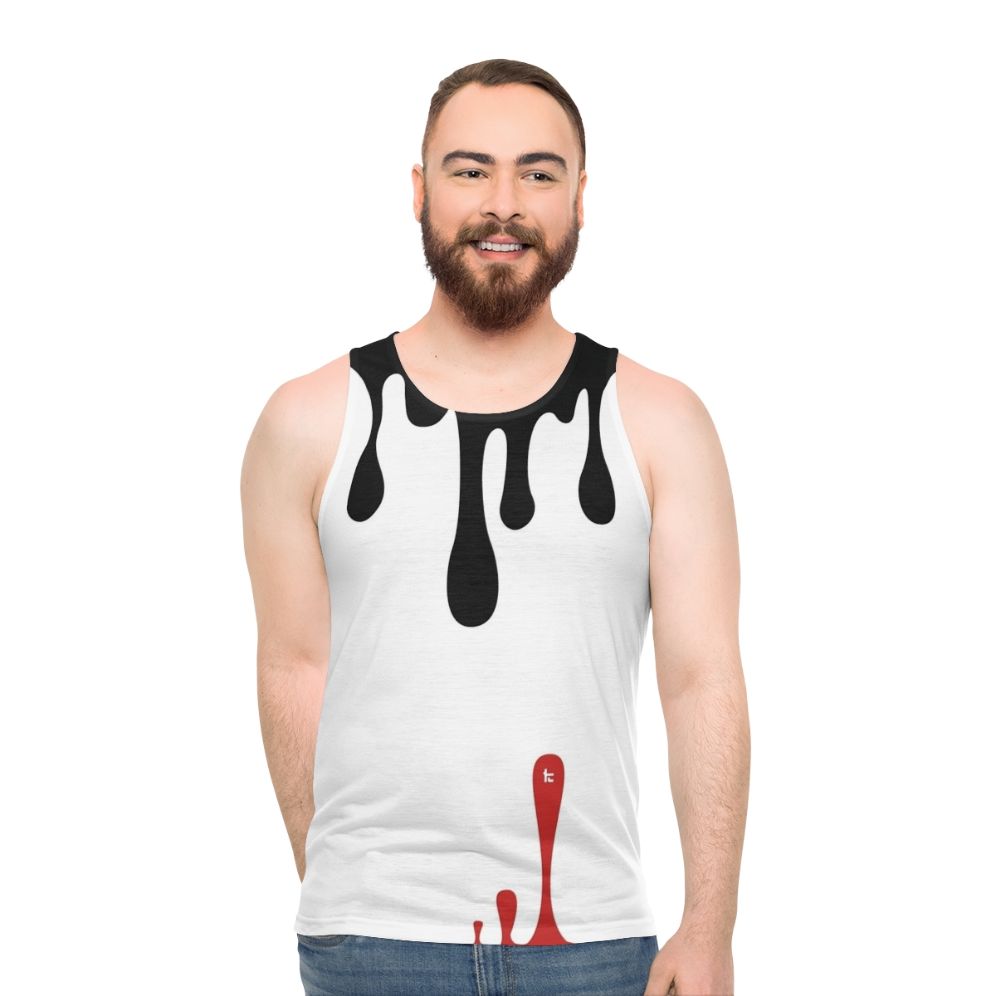 Kensa Collection Unisex Tank Top with Tricolor Splatoon Design
