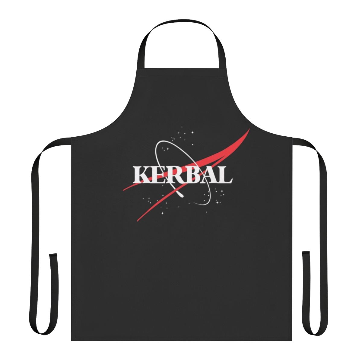 Kerbal-inspired space program fan apron with NASA meatball logo
