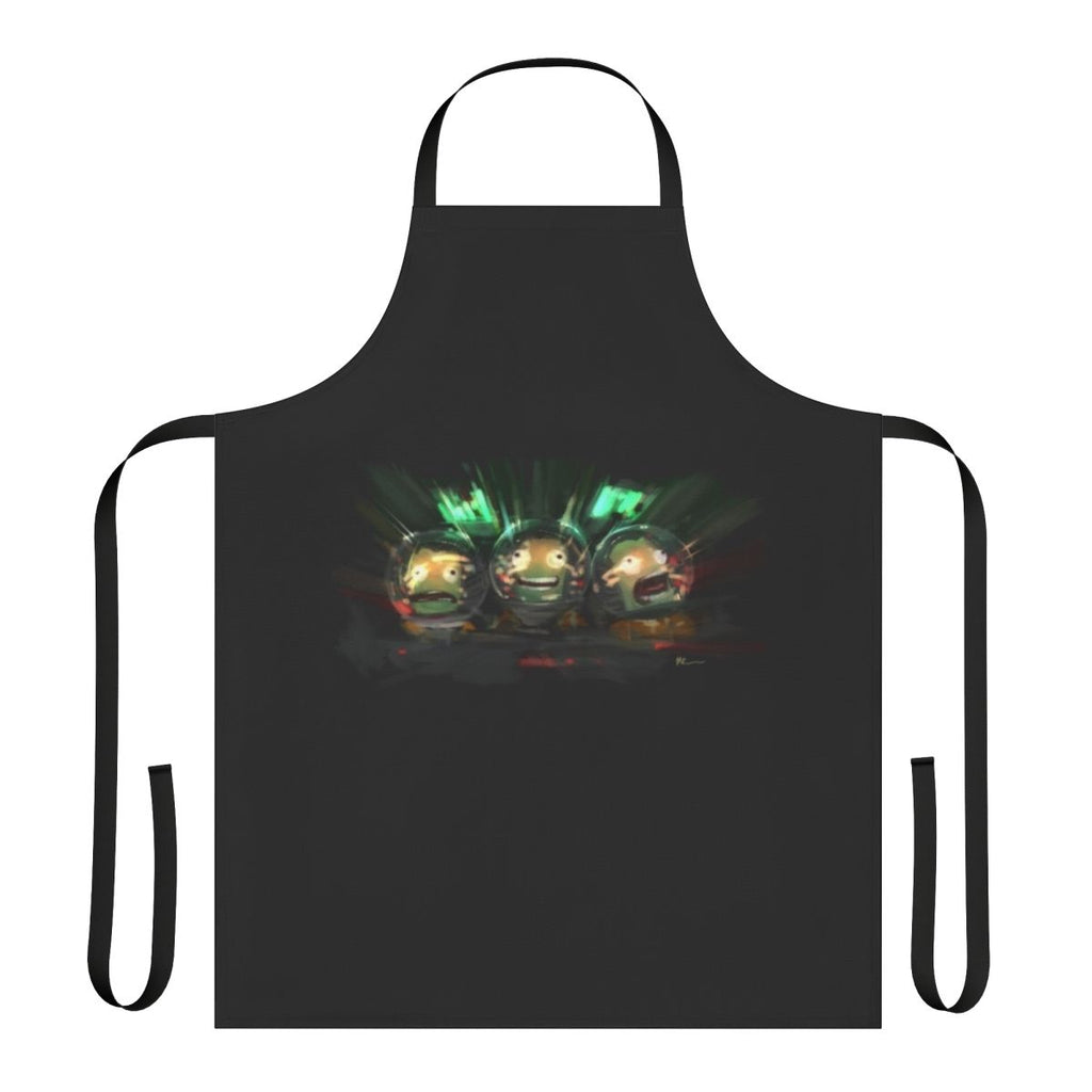 Kerbal Space Program-inspired art apron featuring spacecraft and astronauts