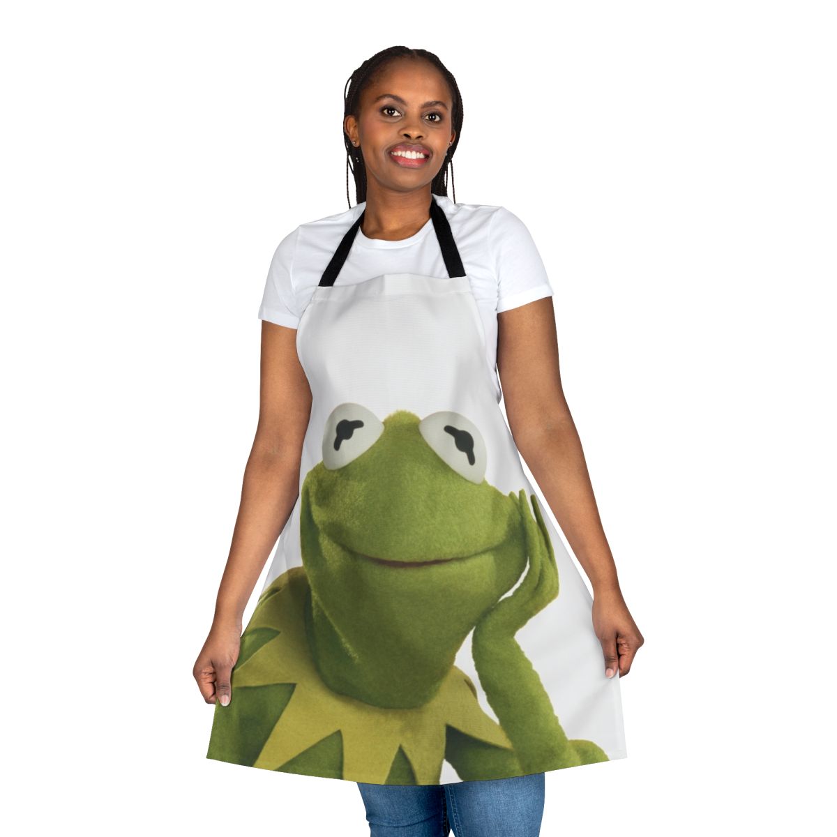 Kermit the Frog-inspired apron with a playful, muppet-themed design