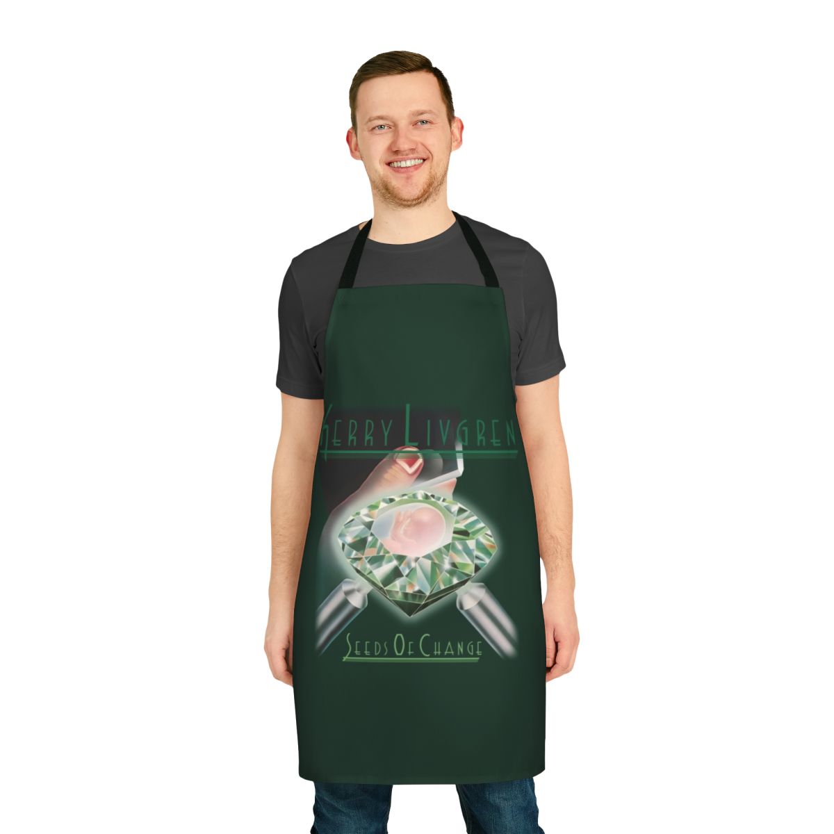 Christian music t-shirt apron inspired by Kerry Livgren and the band Kansas