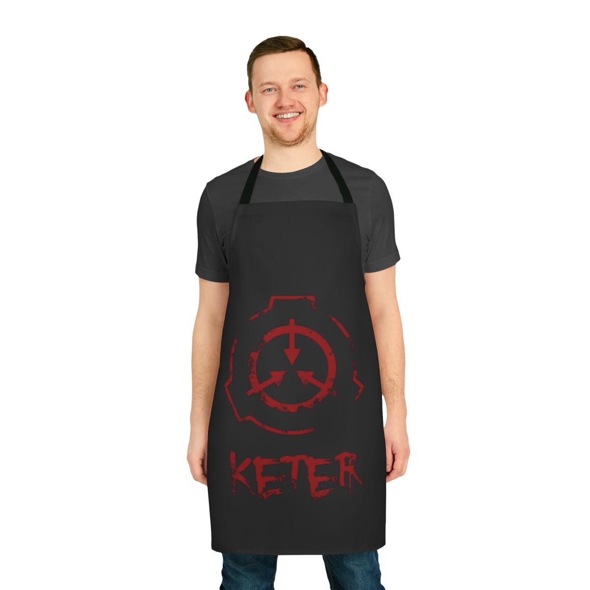 Stylized SCP Foundation Keter-classified apron design
