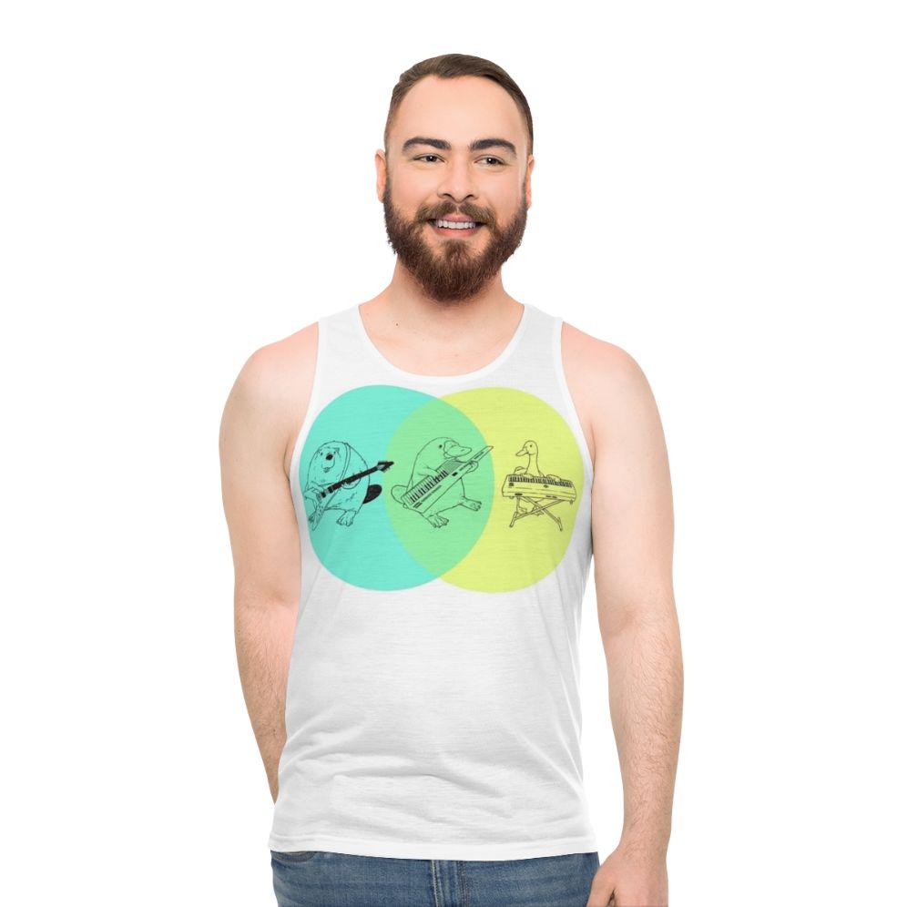 Keytar Platypus Venn Diagram Unisex Tank Top
