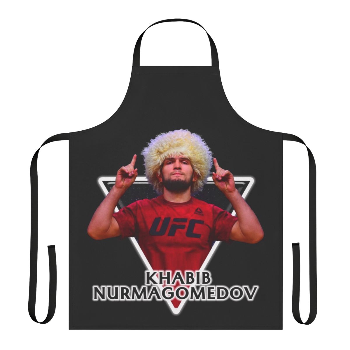 Khabib Nurmagomedov-inspired MMA apron featuring the UFC champion's iconic image