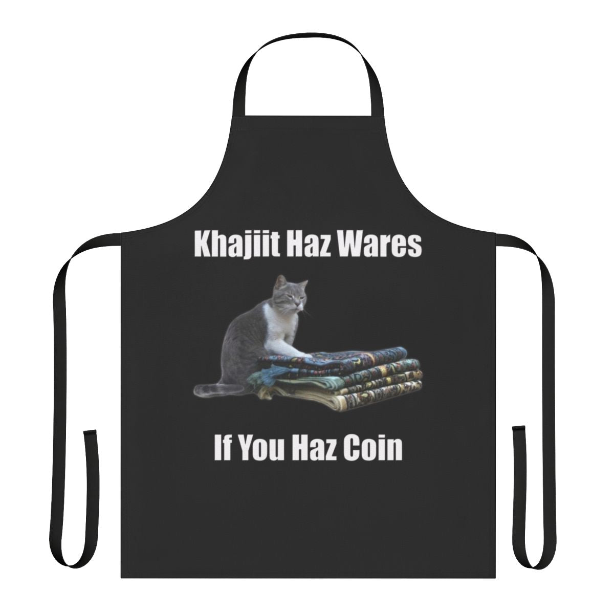 Khajiit Inspired Meme Apron with Cat Design for Elder Scrolls Fans
