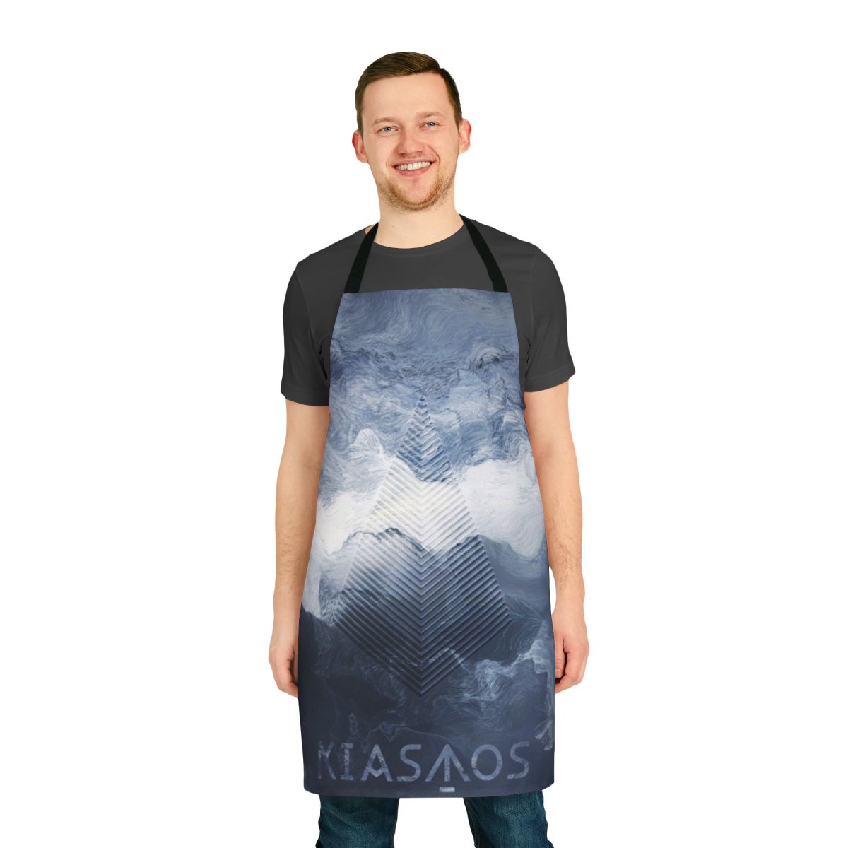 Kiasmos-inspired apron with bold, electrifying design