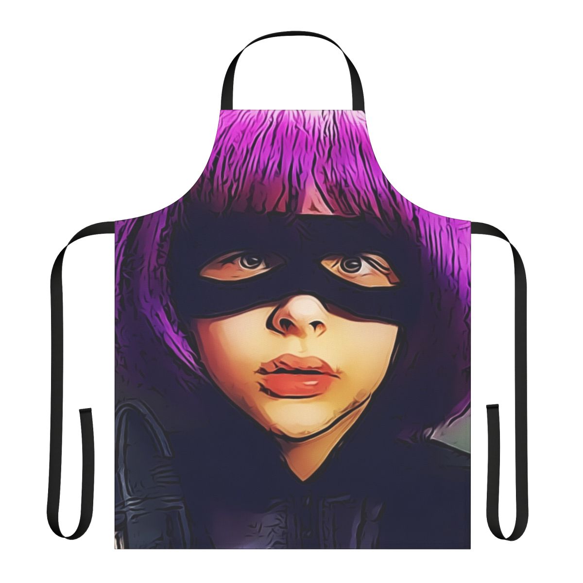 Kick-Ass-inspired apron featuring the comic book character Hitgirl