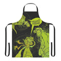 Kickstarter poster design apron featuring a cute demon character in a spooky animation cartoon style