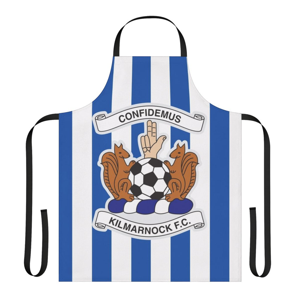 Kilmarnock Football Club-Inspired Sports Apron with Blue and White Stripes