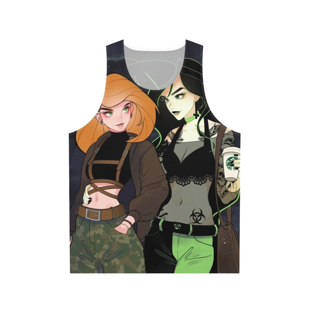 Kim and Shego Unisex Tank Top with Lesbian Couple Graphic