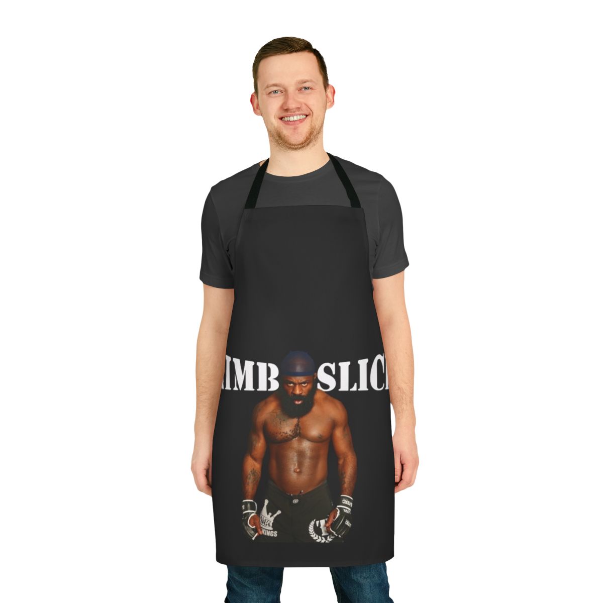 Kimbo Slice inspired cooking apron with MMA fighter memorial design